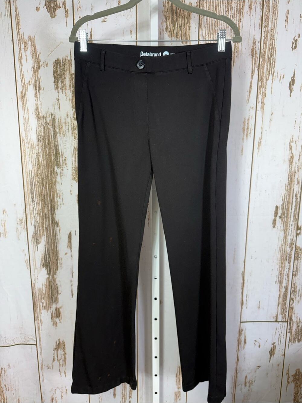 Betabrand Black Straight-Leg Dress Pants, Size Medium. Good used condition!